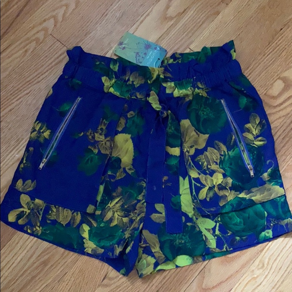 Blue floral shorts